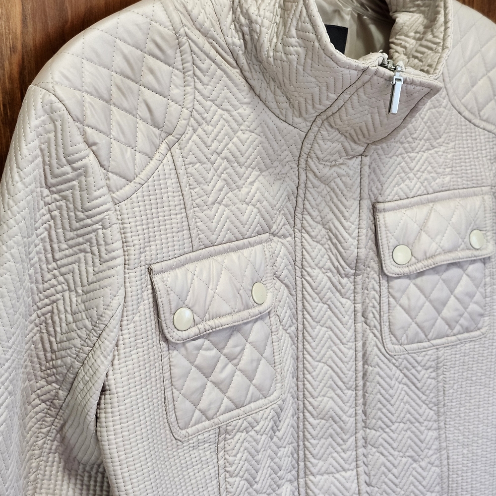 Kenneth Cole Reaction Beige Quilted Utility Jacket Size M